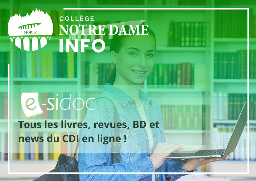 E-sidoc : CDI en ligne disponible pour le Groupe Notre-Dame Morez : Collège et Ecole primaire
