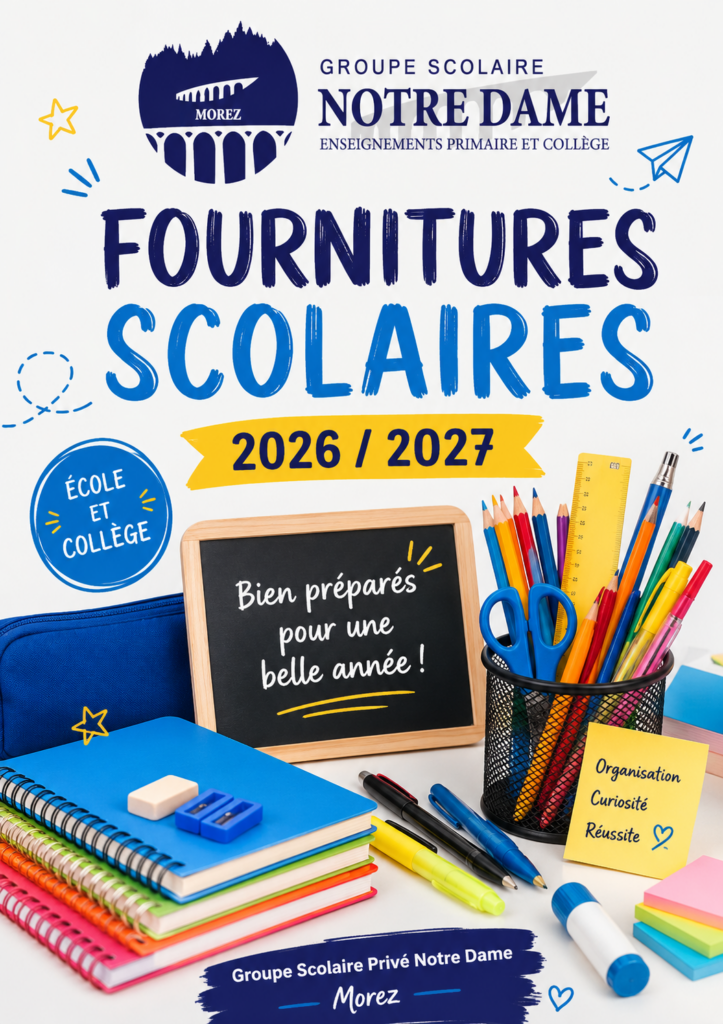 FOURNITURES SCOLAIRES POUR 2026/2027
