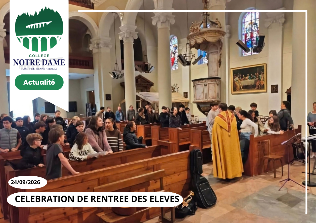 Célébration de rentrée à l'école et au collège Notre-Dame de Morez