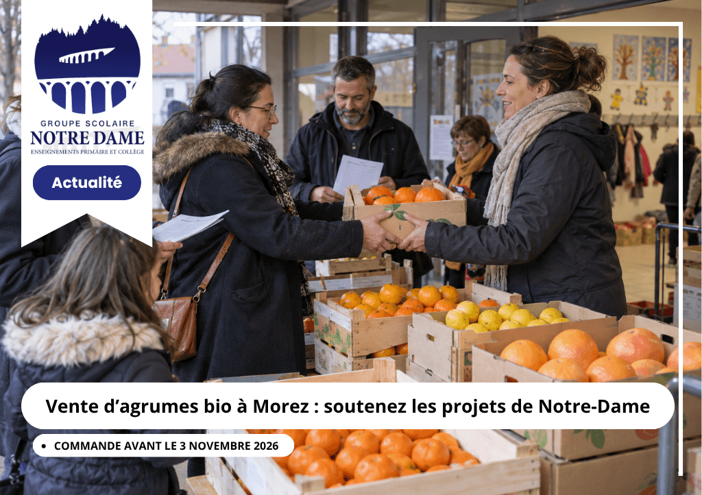 Achat groupé d’agrumes bio pour soutenir les projets de l’École et du Collège Notre-Dame Morez